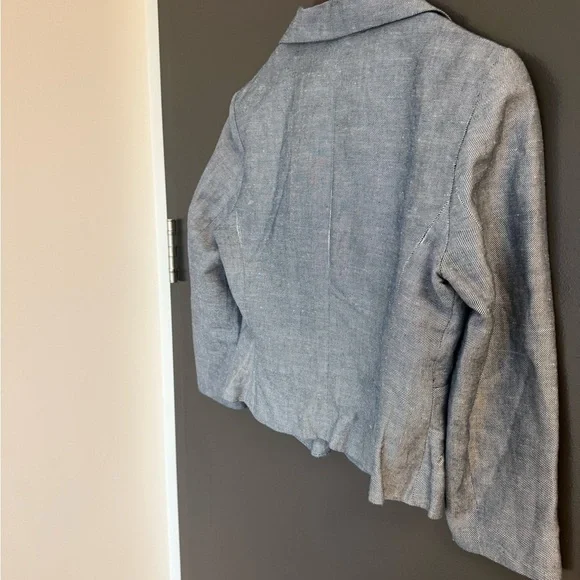 Sandro size 6 Great condition linen/cotton blend Women's Blazer in Light denim - Picture 8 of 15